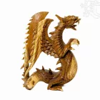 Sárkány fa faragott szobor - 43 cm
