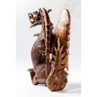 Sárkány fa faragott szobor - 43 cm