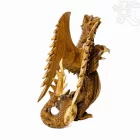 Sárkány fa faragott szobor - 43 cm