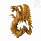 Sárkány fa faragott szobor - 43 cm