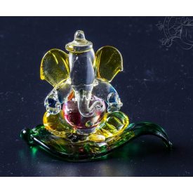 Ganesha színes üveg szobor