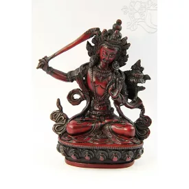 Manjushri szobor vörös színű - 14 cm