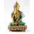 Shakyamuni Buddha réz szobor, kővel berakott, prémium minőség - 21 cm