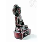 Böjtölő Buddha rezin szobor, vörös színű - 10 cm