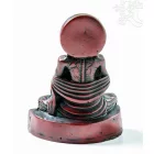 Böjtölő Buddha rezin szobor, vörös színű - 10 cm