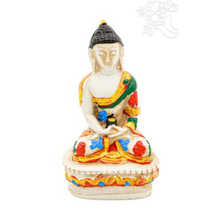 Amitabha Buddha kézzel festett rezin szobor - 9 cm