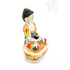 Amitabha Buddha kézzel festett rezin szobor - 9 cm