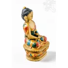 Amitabha Buddha kézzel festett rezin szobor - 9 cm