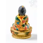 Amitabha Buddha kézzel festett rezin szobor - 9 cm