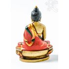 Amitabha Buddha kézzel festett rezin szobor - 11 cm