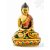 Amitabha Buddha kézzel festett rezin szobor - 14 cm