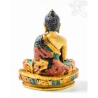 Amitabha Buddha kézzel festett rezin szobor - 14 cm