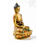 Amitabha Buddha kézzel festett rezin szobor - 20 cm