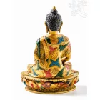 Amitabha Buddha kézzel festett rezin szobor - 20 cm