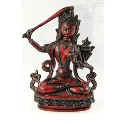 Manjushri szobor vörös színű - 20 cm