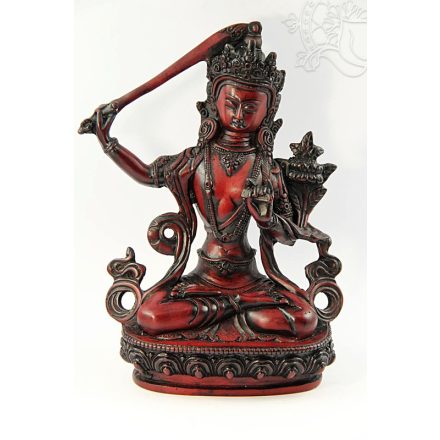 Manjushri szobor vörös színű - 20 cm