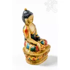 Shakyamuni Buddha kézzel festett rezin szobor - 9 cm