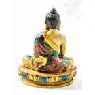 Shakyamuni Buddha kézzel festett rezin szobor - 14 cm