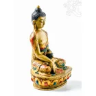 Shakyamuni Buddha kézzel festett rezin szobor - 20 cm