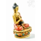 Áldó Buddha kézzel festett rezin szobor - 12 cm