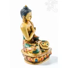 Áldó Buddha kézzel festett rezin szobor - 14 cm