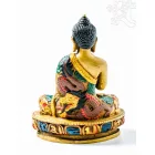 Áldó Buddha kézzel festett rezin szobor - 14 cm