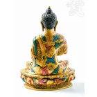 Áldó Buddha kézzel festett rezin szobor - 20 cm