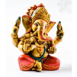 Ganesha kézzel festett rezin szobor - 17 cm