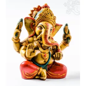 Ganesha kézzel festett rezin szobor - 17 cm