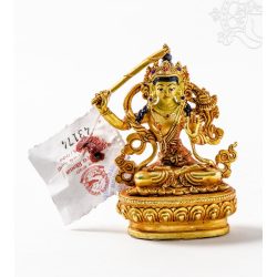 Manjushri aranyozott szobor - 9 cm