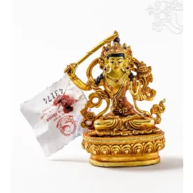 Manjushri aranyozott szobor - 9 cm