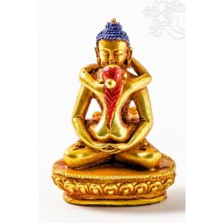 Buddha és Shakti (Samantabhadra) aranyozott szobor - 6 cm