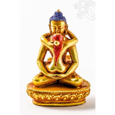 Buddha és Shakti (Samantabhadra) aranyozott szobor - 6 cm