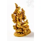 Zöld Tara aranyozott szobor - 6 cm