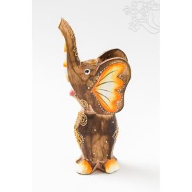Fa elefánt, mintás kicsi - 15 cm