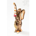 Fa elefánt, mintás, közepes - 18,5 cm