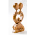 Szív alakú absztrakt fa szobor - 20 cm