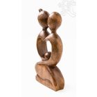 Szív alakú absztrakt fa szobor - 20 cm