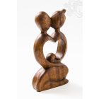 Szív alakú absztrakt fa szobor - 20 cm