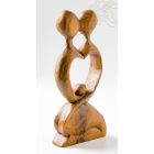 Szív alakú absztrakt fa szobor - 30 cm