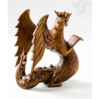 Sárkány fa faragott szobor - 15 cm