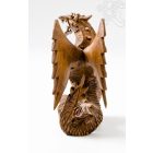 Sárkány fa faragott szobor - 15 cm