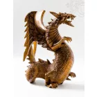 Sárkány fa faragott szobor - 32 cm