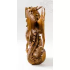 Sárkány fa faragott szobor - 32 cm