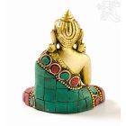 Áldó Buddha réz szobor, kővel berakott - 8 cm