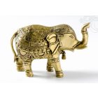 Elefánt réz szobor, matt sárga- 13,5 cm