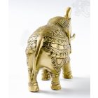 Elefánt réz szobor, matt sárga- 13,5 cm