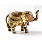 Elefánt réz szobor, arany-bronz- 13,5 cm