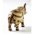 Elefánt réz szobor, arany-bronz- 13,5 cm