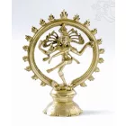 Táncoló Shiva réz szobor, matt sárga- 24,5 cm